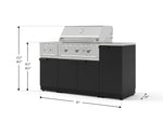 NewAge Outdoor Kitchens Outdoor Grill Island Stainless-Steel 6-Piece Cabinet Set with 1-Door, Grill Cabinet, Performance Grill, Side Burner and Countertop 
