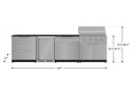 NewAge Outdoor Kitchens Stainless Steel 7-Piece Cabinet Set with 3-Drawer, Bar, Grill Cabinet, Performance Grill, Countertop, and Fridge-71854-Garage Giant 