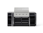 NewAge Outdoor Kitchens Outdoor Grill Island Aluminum 6-Piece Cabinet Set with 1 Door, Grill Cabinet, Performance Grill and Countertops-74604-Garage Giant 