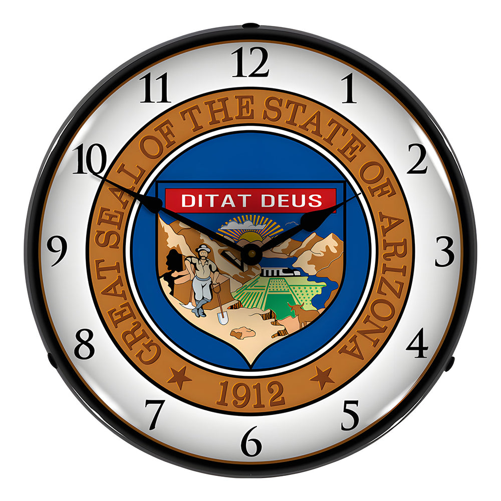 Collectable Sign and Clock Arizona State Seal Backlit Wall Clock-811185-Garage Giant