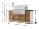 NewAge Outdoor Kitchens Outdoor Grill Island Stainless-Steel 5-Piece Cabinet Set with Sink, 1 Door, Grill Cabinet, Platinum Grill and Stainless Steel Countertop - (Liquid Propane) 