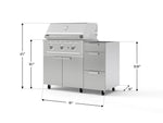 NewAge Outdoor Kitchens Outdoor Grill Island Stainless-Steel 3-Piece Cabinet Set with Casters and 3-Drawer, Grill Cabinet and Performance Grill - (Liquid Propane) 