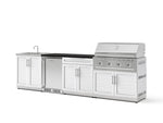 NewAge Outdoor Kitchens Stainless Steel 6-Piece Cabinet Set with Sink, Bar, Grill Cabinet, Performance Grill, Countertop and Stainless Steel Door Fridge-73763-Garage Giant 
