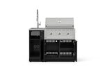 NewAge Outdoor Kitchens Outdoor Grill Island Aluminum 3-Piece Cabinet Set with Sink, Grill Cabinet, and Performance Grill 