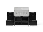 NewAge Outdoor Kitchens Outdoor Grill Island Aluminum 6-Piece Cabinet Set with 3 Drawers, Grill Cabinet, Performance Grill and Countertops - (Liquid Propane) 