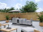 NewAge Outdoor Kitchens Stainless Steel 4-Piece Cabinet Set with Sink, Bar, Grill Cabinet and Fridge-66352-Garage Giant 