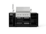 NewAge Outdoor Kitchens Outdoor Grill Island Aluminum 5-Piece Cabinet Set with Sink, 1 Door, Grill Cabinet, Platinum Grill and Stainless Steel Countertop 