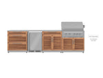 NewAge Outdoor Kitchens Stainless Steel 4-Piece Cabinet Set with 3-Drawer, Bar, Grill Cabinet and Fridge-67890-Garage Giant 