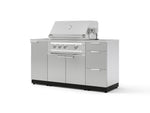 NewAge Outdoor Kitchens Outdoor Grill Island Stainless-Steel 5-Piece Cabinet Set with Sink, 3 Drawer, Grill Cabinet, Platinum Grill and Stainless Steel Countertop-74767-Garage Giant 