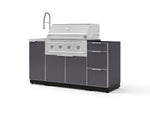 NewAge Outdoor Kitchens Outdoor Grill Island Aluminum 5-Piece Cabinet Set with Sink, 3 Drawer, Grill Cabinet, Performance Grill and Stainless Steel Countertop - (Liquid Propane) | Garage Giant 