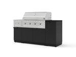 NewAge Outdoor Kitchens Outdoor Grill Island Stainless-Steel 6-Piece Cabinet Set with 1-Door, Grill Cabinet, Performance Grill, Side Burner and Dekton in Sirius Countertop - (Liquid Propane) | Garage Giant 
