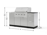 NewAge Outdoor Kitchens Outdoor Grill Island Stainless-Steel 5-Piece Cabinet Set with Sink, 3 Drawer, Grill Cabinet, Performance Grill and Stainless Steel Countertop - (Natural Gas) 