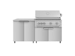 NewAge Outdoor Kitchens Stainless Steel 4-Piece Cabinet Set with Caster and 2 Door, Grill Cabinet, Platinum Grill, Countertop-72533-Garage Giant 