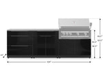 NewAge Outdoor Kitchens Aluminum 5-Piece Cabinet Set With 3 Drawer, Bar, Grill Cabinet, Platinum Grill and Countertop-67444-Garage Giant 