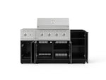 NewAge Outdoor Kitchens Outdoor Grill Island Aluminum 6-Piece Cabinet Set with 1-Door, Grill Cabinet, Performance Grill, Side Burner and Countertop - (Natural Gas) 