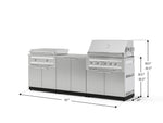 NewAge Outdoor Kitchens Stainless-Steel 6-Piece Cabinet Set with Base, Grill Cabinet, Platinum Griddle and Countertop-75106-Garage Giant 