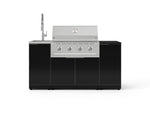 NewAge Outdoor Kitchens Outdoor Grill Island Aluminum 5-Piece Cabinet Set with Sink, 1 Door, Grill Cabinet, Performance Grill and Stainless Steel Countertop - (Liquid Propane) 