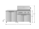 NewAge Outdoor Kitchens Stainless Steel 4-Piece Cabinet Set with Caster and 2 Door, Grill Cabinet, Platinum Grill, Countertop-72533-Garage Giant 