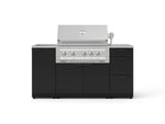 NewAge Outdoor Kitchens Outdoor Grill Island Stainless-Steel 5-Piece Cabinet Set with Sink, 3 Drawer, Grill Cabinet, Platinum Grill and Stainless Steel Countertop 