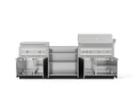 NewAge Outdoor Kitchens Stainless-Steel 6-Piece Cabinet Set with Base, Grill Cabinet, Platinum Griddle and Countertop-75107-Garage Giant 