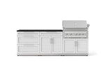 NewAge Outdoor Kitchens Stainless-Steel 5-Piece Cabinet Set with with 3-Drawer, Bar, Grill Cabinet, Platinum Grill and Countertop-73331-Garage Giant 
