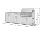 NewAge Outdoor Kitchens Stainless-Steel 5-Piece Cabinet Set with Bar, Sink, Grill Cabinet, Platinum Grill, and Countertop-73443-Garage Giant 