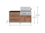 NewAge Outdoor Kitchens Stainless-Steel 4-Piece Cabinet Set with 3 Drawer, Grill Cabinet, Platinum Grill, and Countertop-71640-Garage Giant 