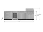 NewAge Outdoor Kitchens Stainless Steel 7-Piece Cabinet Set with 3-Drawer, Bar, Grill Cabinet, Performance Grill, Countertops and Fridge-66582-Garage Giant 