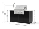 NewAge Outdoor Kitchens Outdoor Grill Island Aluminum 5-Piece Cabinet Set with Sink, 1 Door, Grill Cabinet, Platinum Grill and Stainless Steel Countertop - (Natural Gas) 