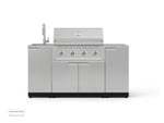NewAge Outdoor Kitchens Outdoor Grill Island Stainless-Steel 5-Piece Cabinet Set with Sink, 1 Door, Grill Cabinet, Performance Grill and Stainless Steel Countertop-74654-Garage Giant 