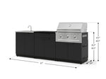 NewAge Outdoor Kitchens Stainless-Steel 5-Piece Cabinet Set with Bar, Sink, Grill Cabinet, Performance Grill, and Countertop-73384-Garage Giant 
