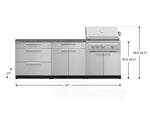 NewAge Outdoor Kitchens Stainless-Steel 5-Piece Cabinet Set with 3 Drawer, 2-Door with Drawer, Grill Cabinet, Platinum Grill and Countertop-71334-Garage Giant 