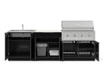 NewAge Outdoor Kitchens Aluminum 5-Piece Cabinet Set with Bar, Grill, Sink Cabinet, Performance Grill, and Countertop - (Liquid Propane) 