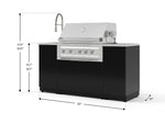 NewAge Outdoor Kitchens Outdoor Grill Island Aluminum 5-Piece Cabinet Set with Sink, 1 Door, Grill Cabinet, Platinum Grill and Stainless Steel Countertop 