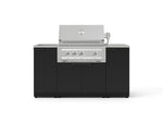 NewAge Outdoor Kitchens Outdoor Grill Island Stainless-Steel 5-Piece Cabinet Set with Sink, 1 Door, Grill Cabinet, Platinum Grill and Stainless Steel Countertop 
