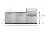 NewAge Outdoor Kitchens Stainless-Steel 5-Piece Cabinet Set with Sink, 2-Door with Drawer, Grill Cabinet, Platinum Grill and Countertop-71592-Garage Giant 