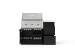 NewAge Outdoor Kitchens Outdoor Grill Island Stainless-Steel 4-Piece Cabinet Set with 3-Drawer, Grill Cabinet, Performance Grill and Dekton in Aeris Countertop - (Liquid Propane) 