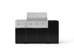 NewAge Outdoor Kitchens Outdoor Grill Island Aluminum 6-Piece Cabinet Set with 1-Door, Grill Cabinet, Performance Grill, Side Burner and Countertop - (Liquid Propane) 
