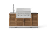 NewAge Outdoor Kitchens Outdoor Grill Island Stainless-Steel Louvered Doors 5-Piece Cabinet Set with Sink, 1 Door, Grill Cabinet, Performance Grill and Stainless Steel Countertop - (Liquid Propane) 
