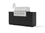 NewAge Outdoor Kitchens Outdoor Grill Island Stainless-Steel 5-Piece Cabinet Set with Sink, 3 Drawer, Grill Cabinet, Performance Grill and Stainless Steel Countertop - (Liquid Propane) | Garage Giant 