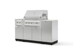 NewAge Outdoor Kitchens Outdoor Grill Island Stainless-Steel 6-Piece Cabinet Set with 1-Door, Grill Cabinet, Platinum Grill, Dual Side Burner and Dekton in Aeris Countertop - (Liquid Propane) | Garage Giant 