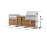 NewAge Outdoor Kitchens Stainless-Steel Louvered Doors 6-Piece Cabinet Set with Base, Grill Cabinet, Platinum Griddle and Countertop-74977-Garage Giant 