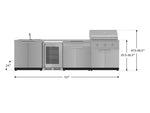 NewAge Outdoor Kitchens Stainless Steel 6-Piece Cabinet Set with Sink, Bar, Grill Cabinet, Performance Grill, Countertop and Fridge-66358-Garage Giant 