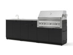 NewAge Outdoor Kitchens Stainless-Steel 5-Piece Cabinet Set with Bar, Sink, Grill Cabinet, Platinum Grill, and Countertop-67473-Garage Giant 