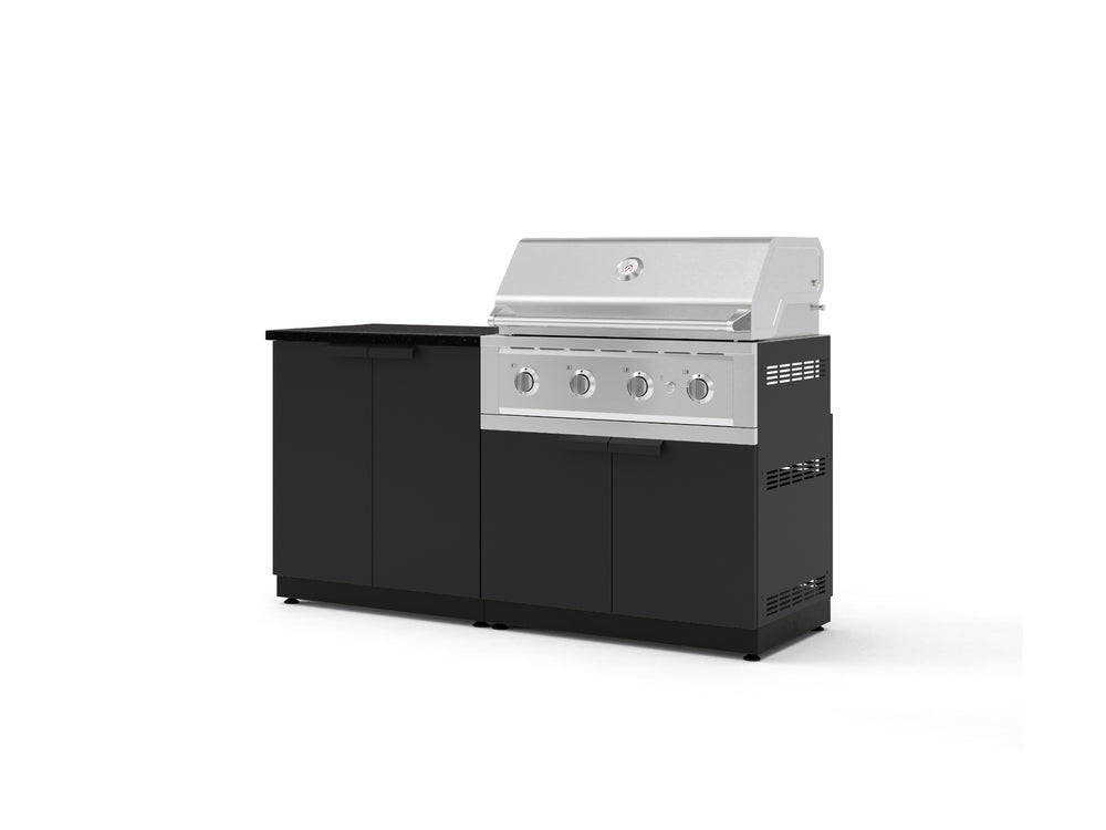 NewAge Outdoor Kitchens Stainless-Steel 4-Piece Cabinet Set with Base, Grill Cabinet, Performance Grill, and Countertop-73460-Garage Giant