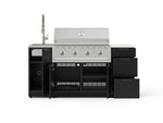 NewAge Outdoor Kitchens Outdoor Grill Island Stainless-Steel 5-Piece Cabinet Set with Sink, 3 Drawer, Grill Cabinet, Performance Grill and Stainless Steel Countertop - (Liquid Propane) 