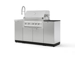 NewAge Outdoor Kitchens Outdoor Grill Island Stainless-Steel 5-Piece Cabinet Set with Sink, 1 Door, Grill Cabinet, Platinum Grill and Stainless Steel Countertop - (Liquid Propane) | Garage Giant 
