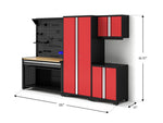 NewAge Garage Cabinets Pro Series 5-Piece Cabinet Set with Base, Wall Cabinet, Locker, 62 in. Workstation, and Pegboard Accessories Kit-32668-Garage Giant 