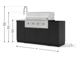 NewAge Outdoor Kitchens Outdoor Grill Island Stainless-Steel 5-Piece Cabinet Set with Sink, 1 Door, Grill Cabinet, Performance Grill and Stainless Steel Countertop - (Natural Gas) 