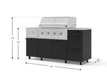 NewAge Outdoor Kitchens Outdoor Grill Island Stainless-Steel 6-Piece Cabinet Set with Casters and 3-Drawer, Grill Cabinet, Performance Grill, Side Burner, Countertop 